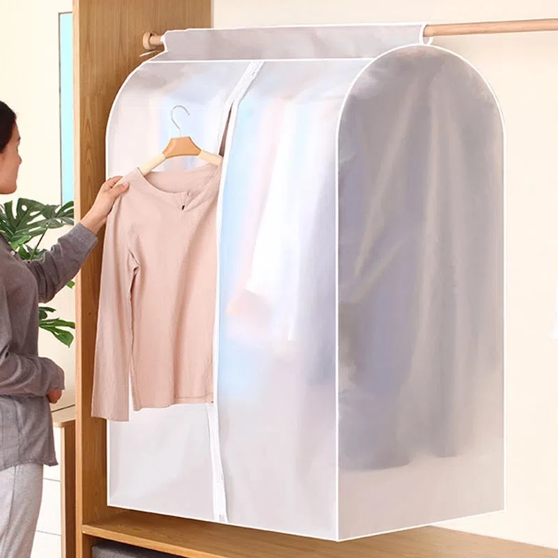 Fun Print Three-dimensional Clothing Dust Bag White Translucent Clothes Dust Cover Waterproof Large Capacity Suit Storage Bag