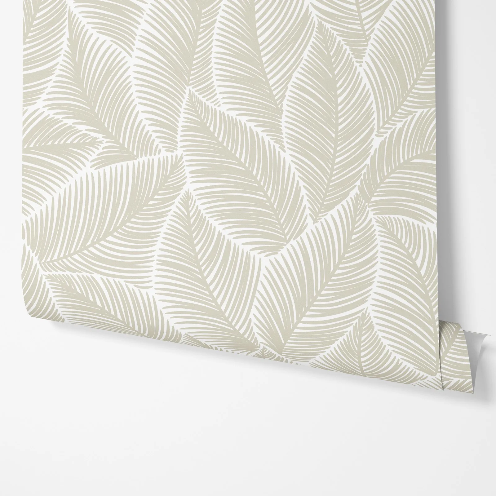 Abstract Grey Leaves  Wallpaper Peel and Stick, Restore Style Tropical Floral Wallpaper,Palm Leaf Wallpaer Roll