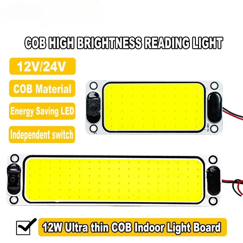 1pc LED 12-24V Car Reading LED Night Strip Light Interior Light Ceiling Lamp with On Off Switch for Van Lorry Truck Camper Boat