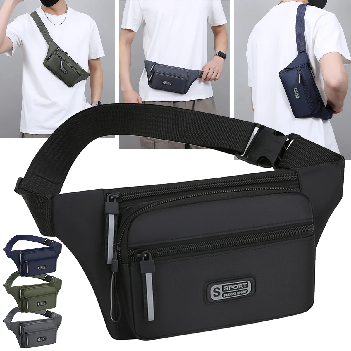 

Bags/Men's Bags/Waist Bags, Multifunctional Outdoor Sports Travel Waist Bags, Multi-layer Cashier Business Bags, A-ZMT
