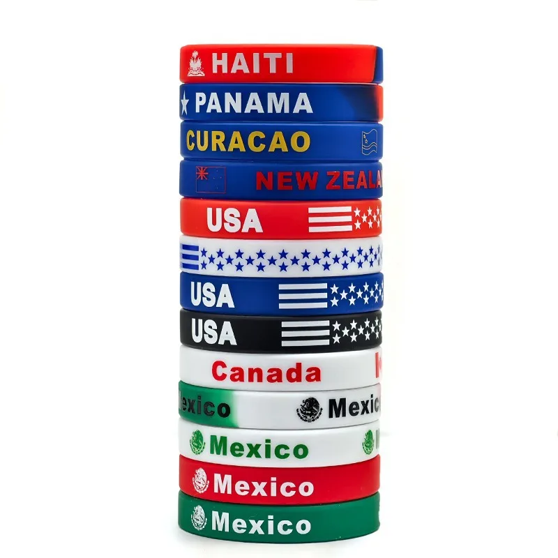 National Flag Bracelet Flags of The World Portugal Argentina Belgium Morocco Sweden Czech Silicone Bracelets for Sports Lovers