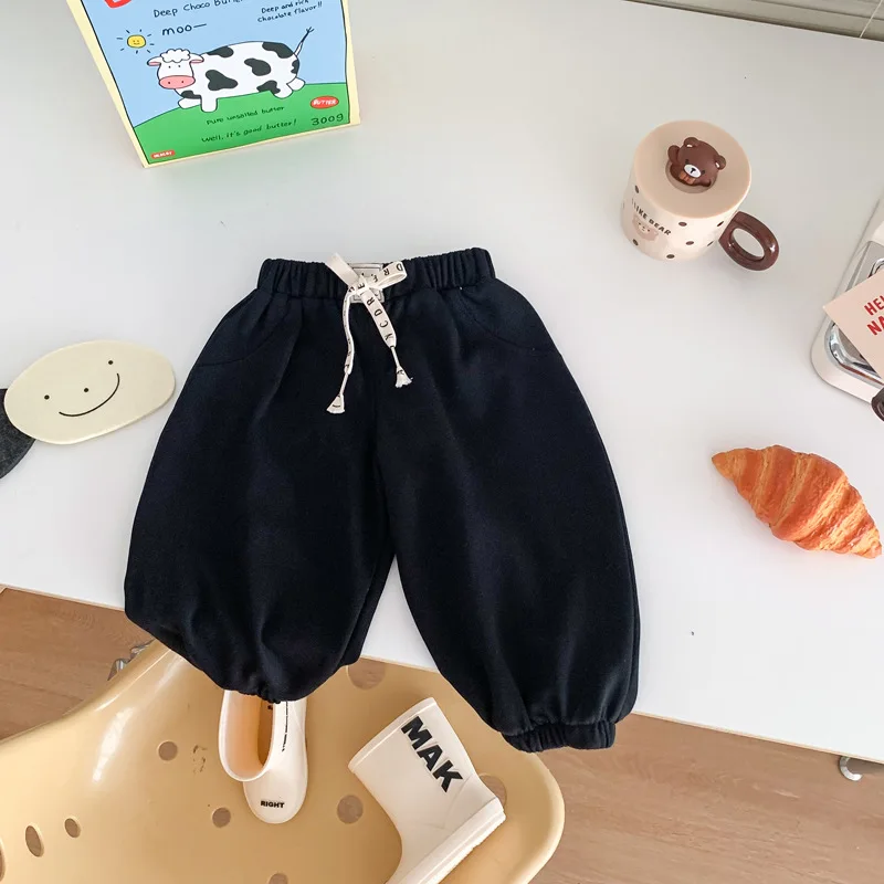 Korea Baby Boy Sweatpants Children Autumn Long Pants Kids Boys Girl Sport Harem Trousers Infant Panties Toddler Spring Bottoms image 3