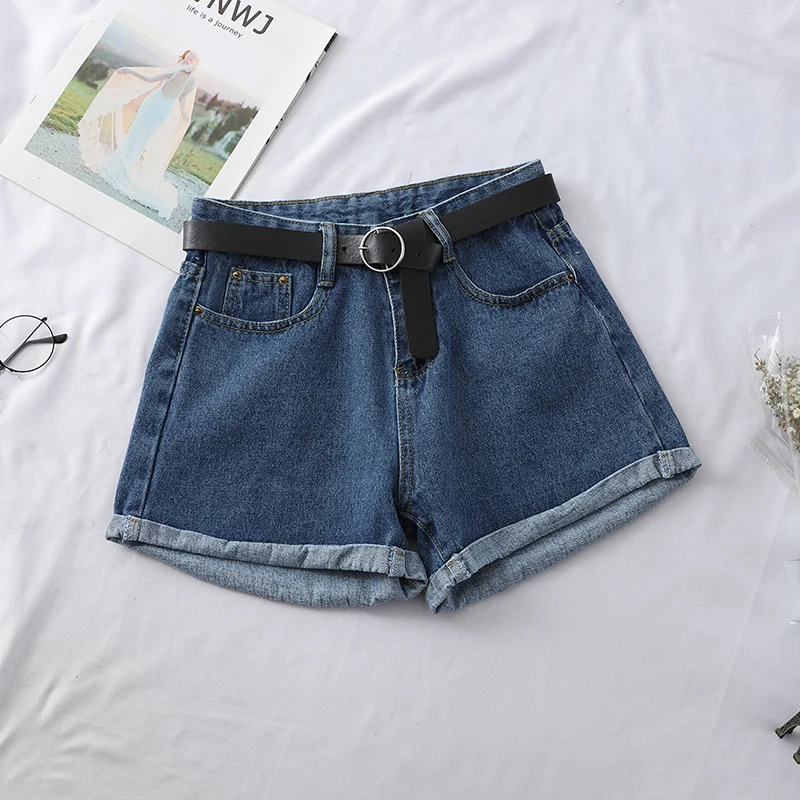 All Match Sashes Casual Women Denim Shorts Crimping High Waist Slim Summer Jeans Shorts Feminino Chic Hot Ladies Bottom #05