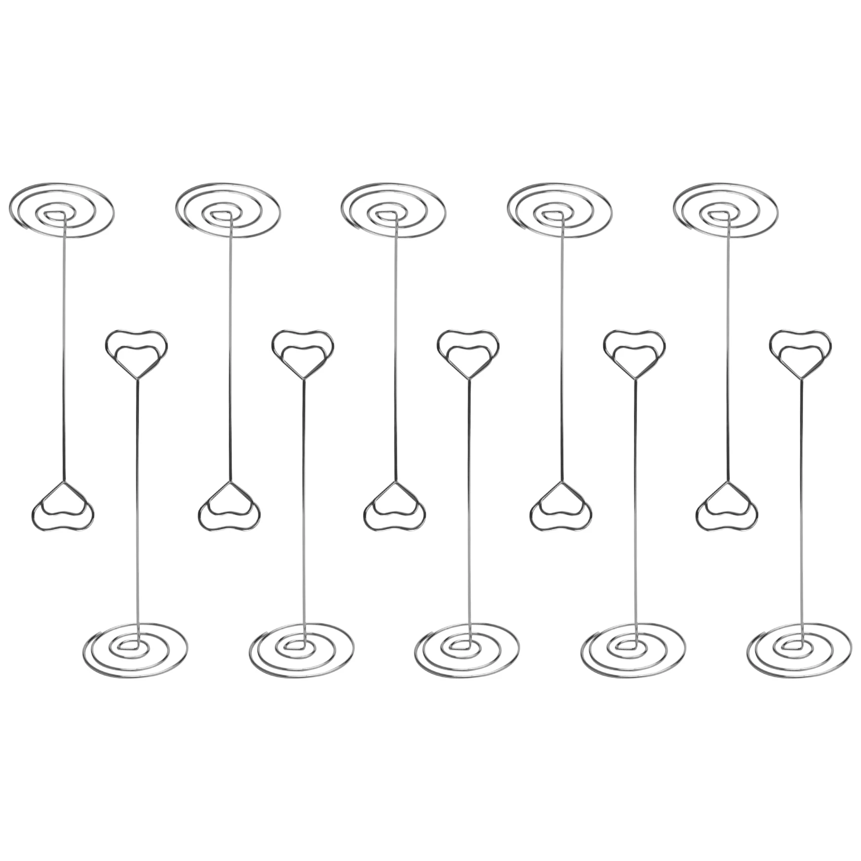 

A93Z 10Pcs 8.6 Inch Tall Place Card Holders Heart Shape Table Number Holder Stands Picture Photo Note Memo Clip For Wedding