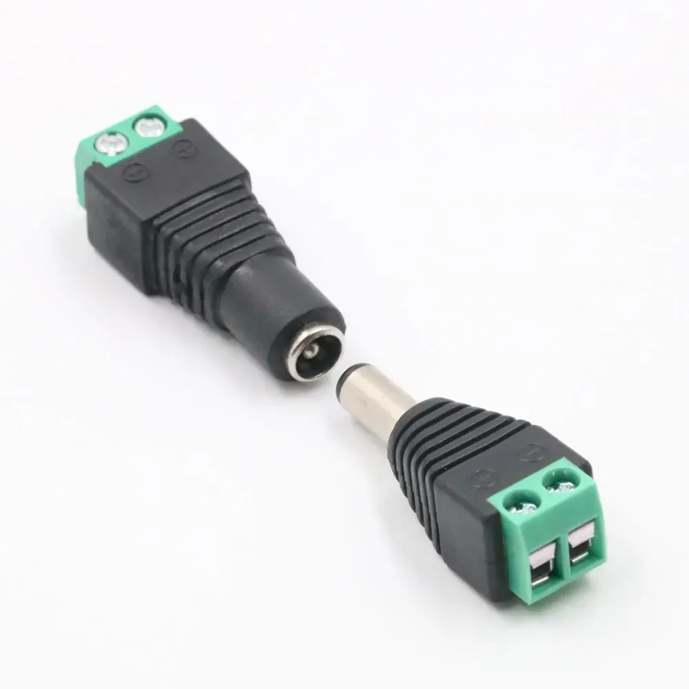 2/5/10Pcs 5.5 x 2.1mm 5.5 x 2.5mm DC Power Male Female Plug Jack Connector Adapter For 3528 5050 LED Strip Light Camera