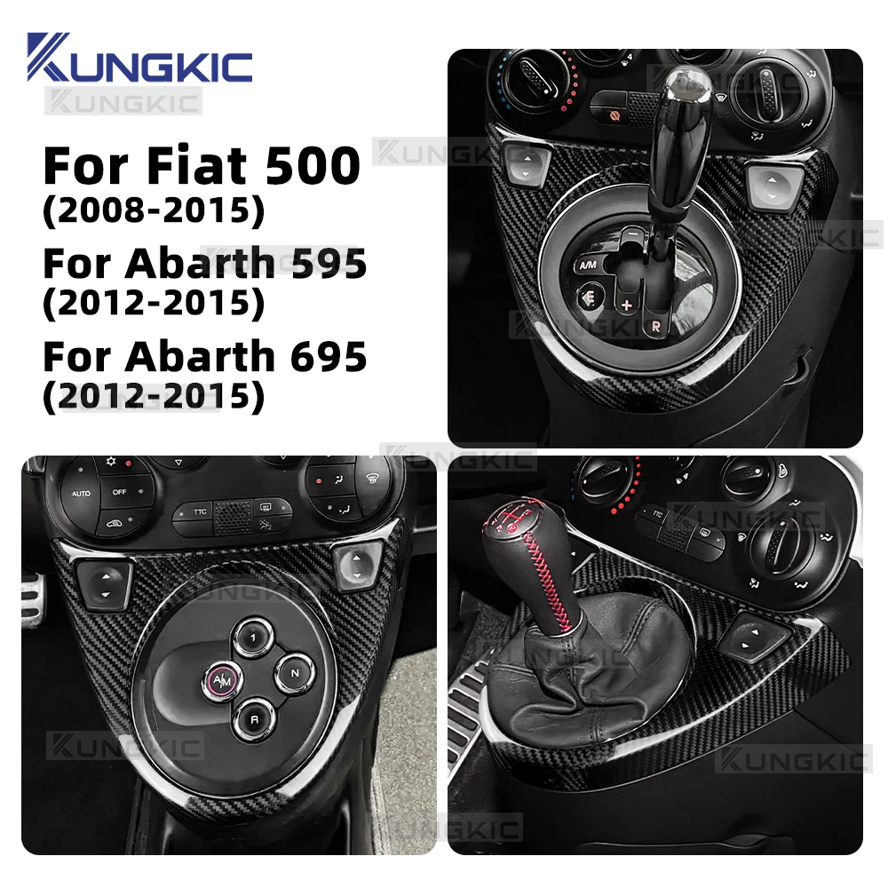 

Настоящая твердая сухая наклейка из углеродного волокна для Abarth 595/695/Fiat 500C 2012-2015 Fiat 500 2008-2015 LHD RHD Auto AT/MT, автомобильный переключатель передач