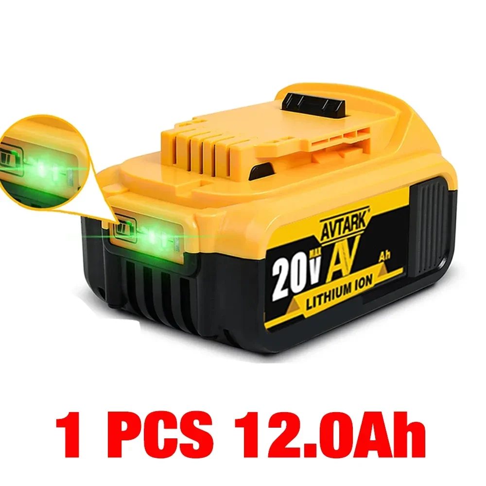 8.0Ah ลิเธียมไอออน18V/20 12.0Ah โวลต์ของแท้ DCB200เปลี่ยนแบตเตอรี่ Li-ion สำหรับ DeWalt DCB205 DCB201แบตเตอรี่เครื่องมือ DCB203