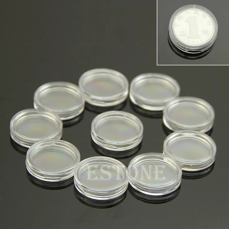 581C Round Coin Storage Box Set of 10 Outdoor Traveling Collection Storage Supply