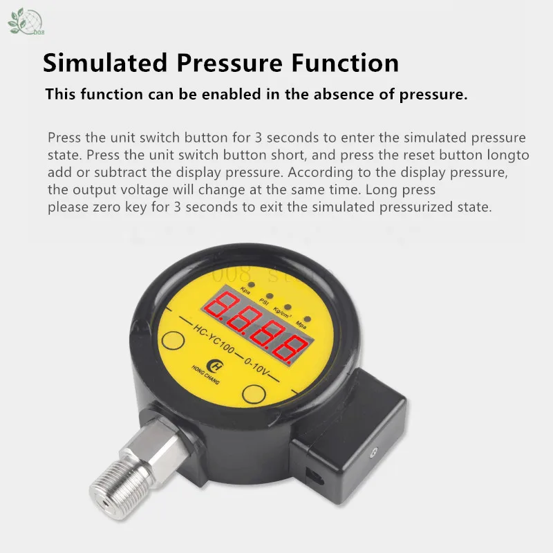 HC-YC100 Digital Remote Pressure Gauge Converter Constant Pressure Water Supply Transmitter Remote Control 0-5V 0-10V