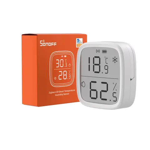 1-4PCS SONOFF SNZB-02D Zigbee LCD Digital Thermometer Smart Temperature Humidity Sensor APP Monitoring Work with Alexa Google