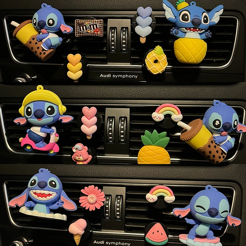 

Anime Cartoon Stitch Car Clip Aromatherapy Interior Accessory Car Air Conditioner Car Perfume Air Freshener Stitch Decorations