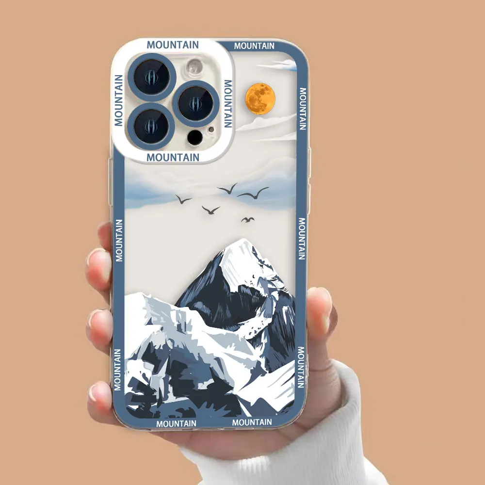 Snow-capped Mountain Scenery Cover Clear Phone Case For Xiaomi Redmi Note 13 12 12S 11 11T 11S 10 9 10S 9S 9T Pro Max Plus Case images - 6