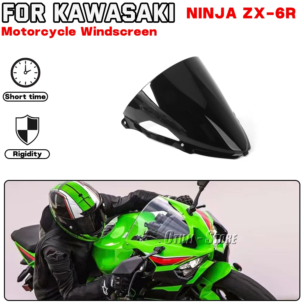 

For KAWASAKI Ninja ZX-6R 2024 Motorcycle accessories New Windscreen Anti-Scratch Screen Scooters Windshield Spoiler