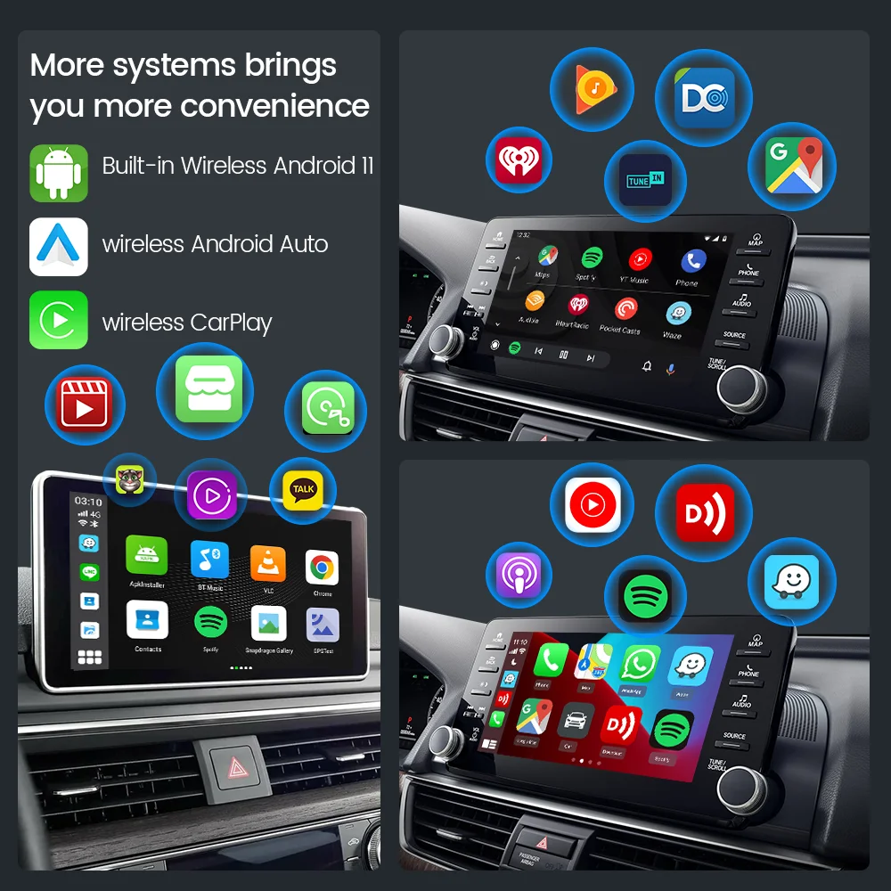 Carlinkit Android 11 Ai Box CarPlay Wireless Android Auto for Netflix YouTube Spotify GNSS Toyota Mazda Vw Jeep 4G LTE