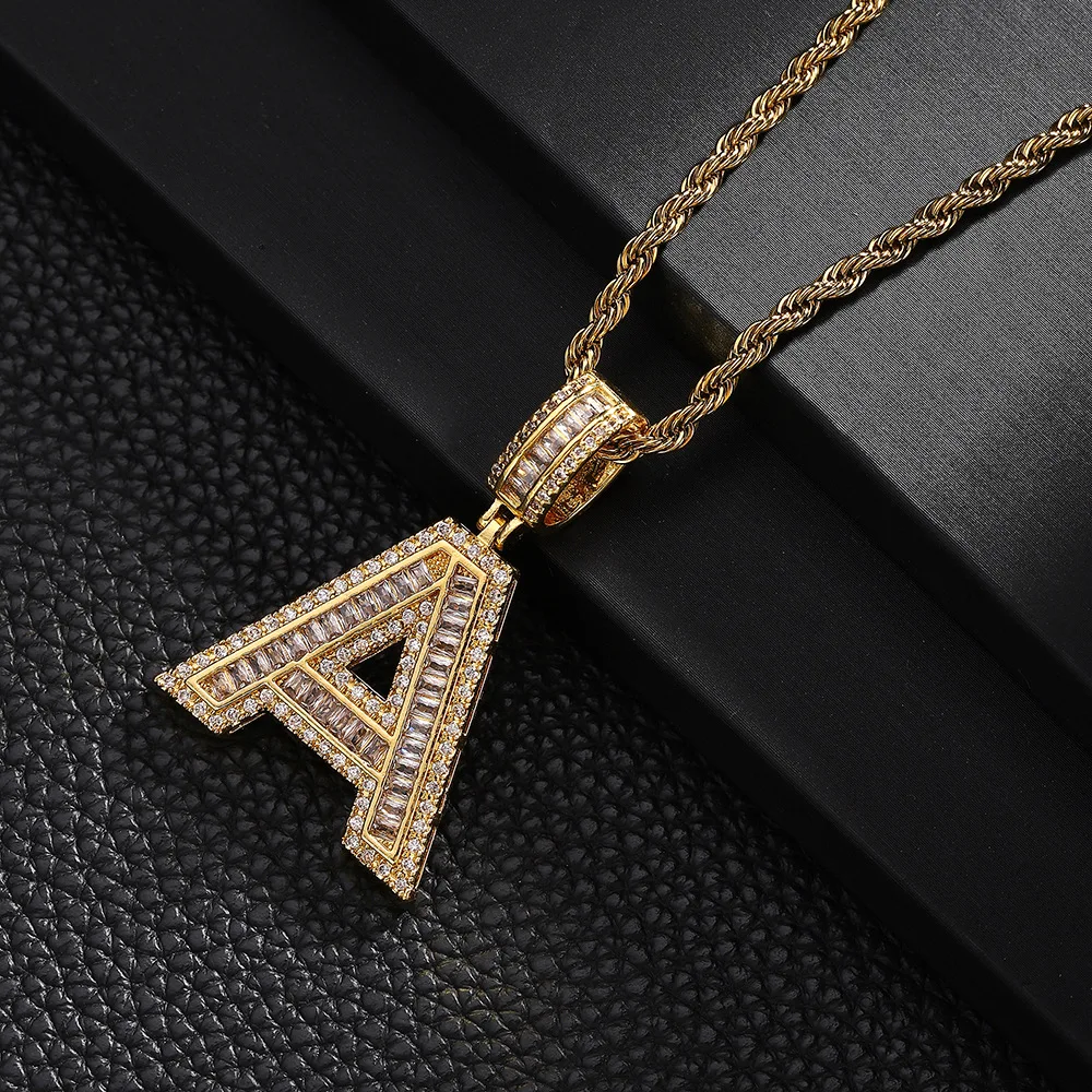 DIY accessories European and American cross-border popular capital three-dimensional full zircon letters hip-hop pendant can be