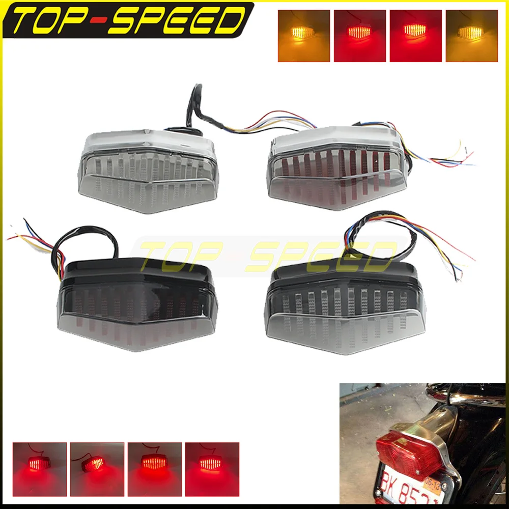 

Universal LED Tailight Motorcycle Tail Light Rear Lamp Brake Stop Light For Cafe Racer Bobber Chopper Honda Turn Signal Lights