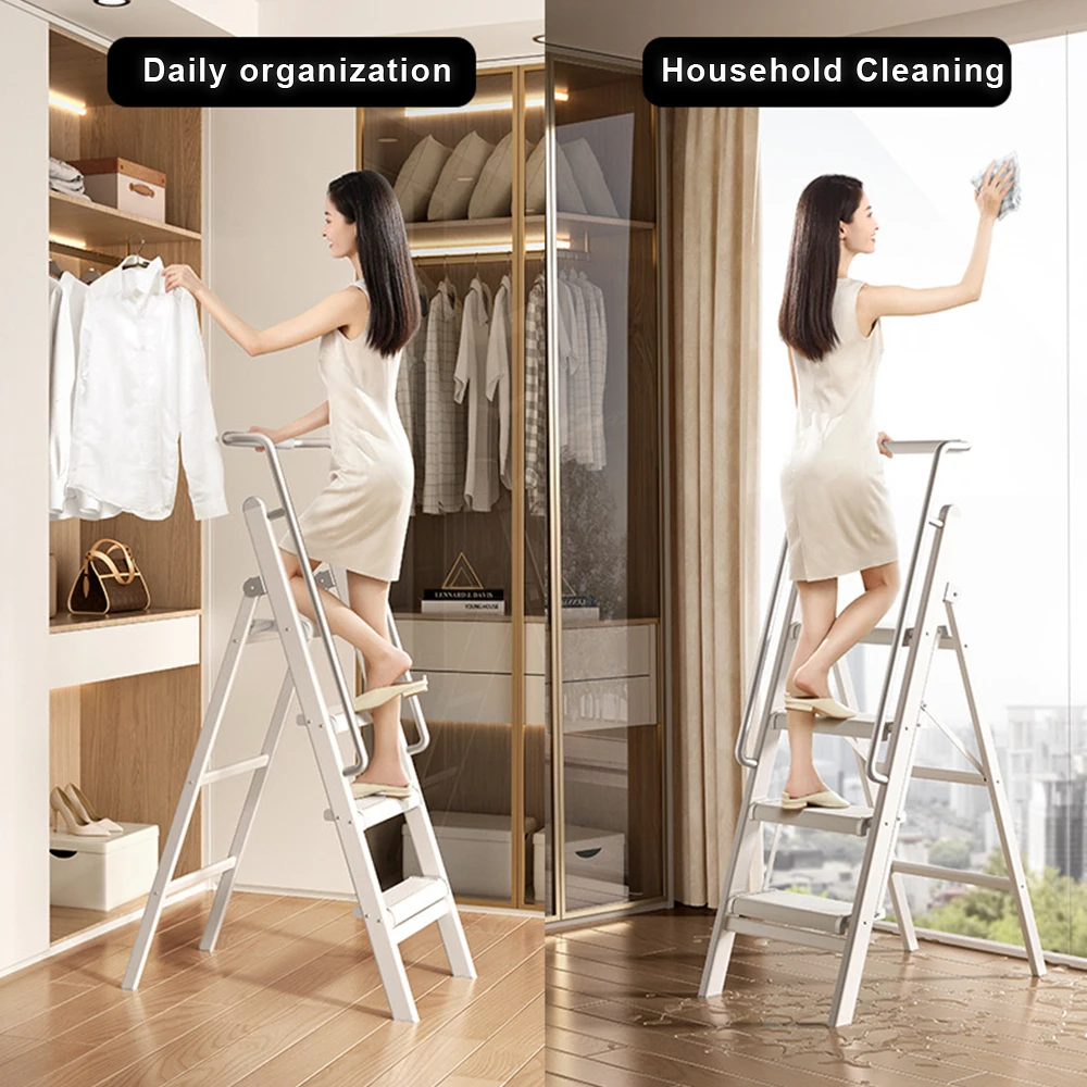 Telescoping Ladder Aluminum Lightweight Extension Ladder Heavy Duty 330lbs Max Capacity Multi-Purpose Collapsible Ladder