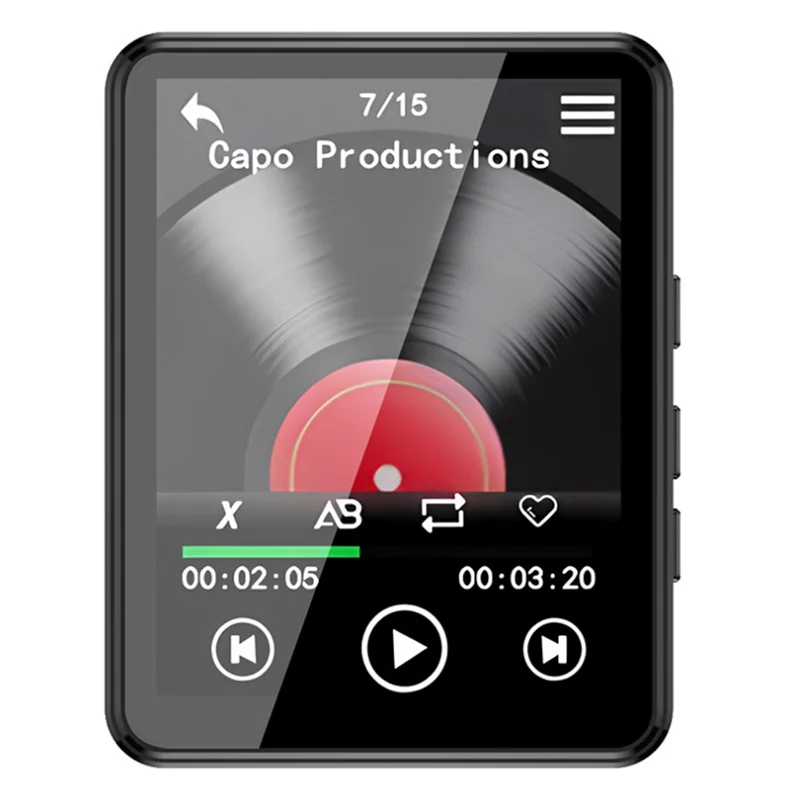 2.4 Inch MP3 Player Support Bluetooth Full Screen Touch Hifi Music Player Built-In Speaker With E-Book /FM/Radio/Video