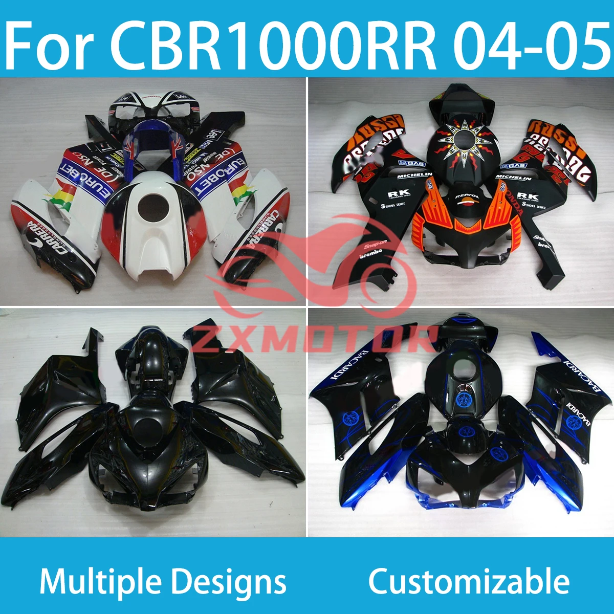 

CBR1000RR 04 05 настраиваемые Обтекатели для HONDA CBR 1000RR 2004 2005 комплект обтекателей пластиковые детали для мотоцикла