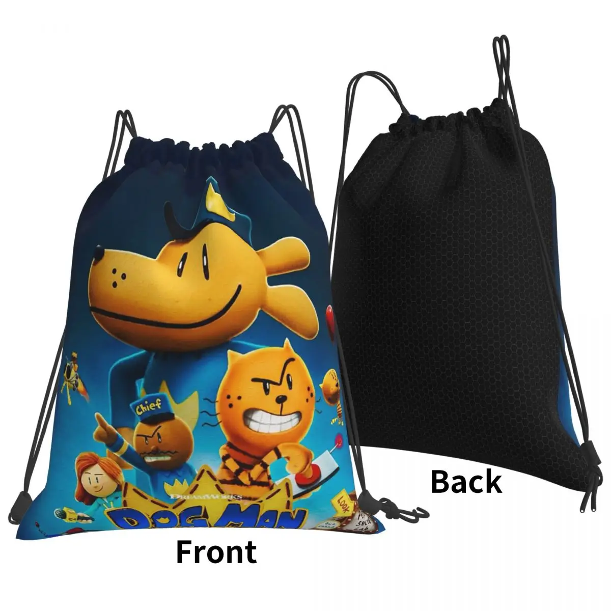 Dog Man Dogman Movie 2025 Comic Backpacks Portable Drawstring Bags Sundries Bag Book Bags for Travel School