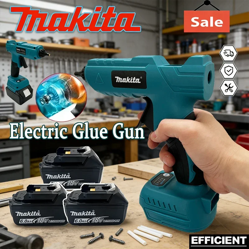 

Электрический клеевой пистолет Makita 18V с литий-ионным аккумулятором для DIY-проектов, упаковки и декоративных работ