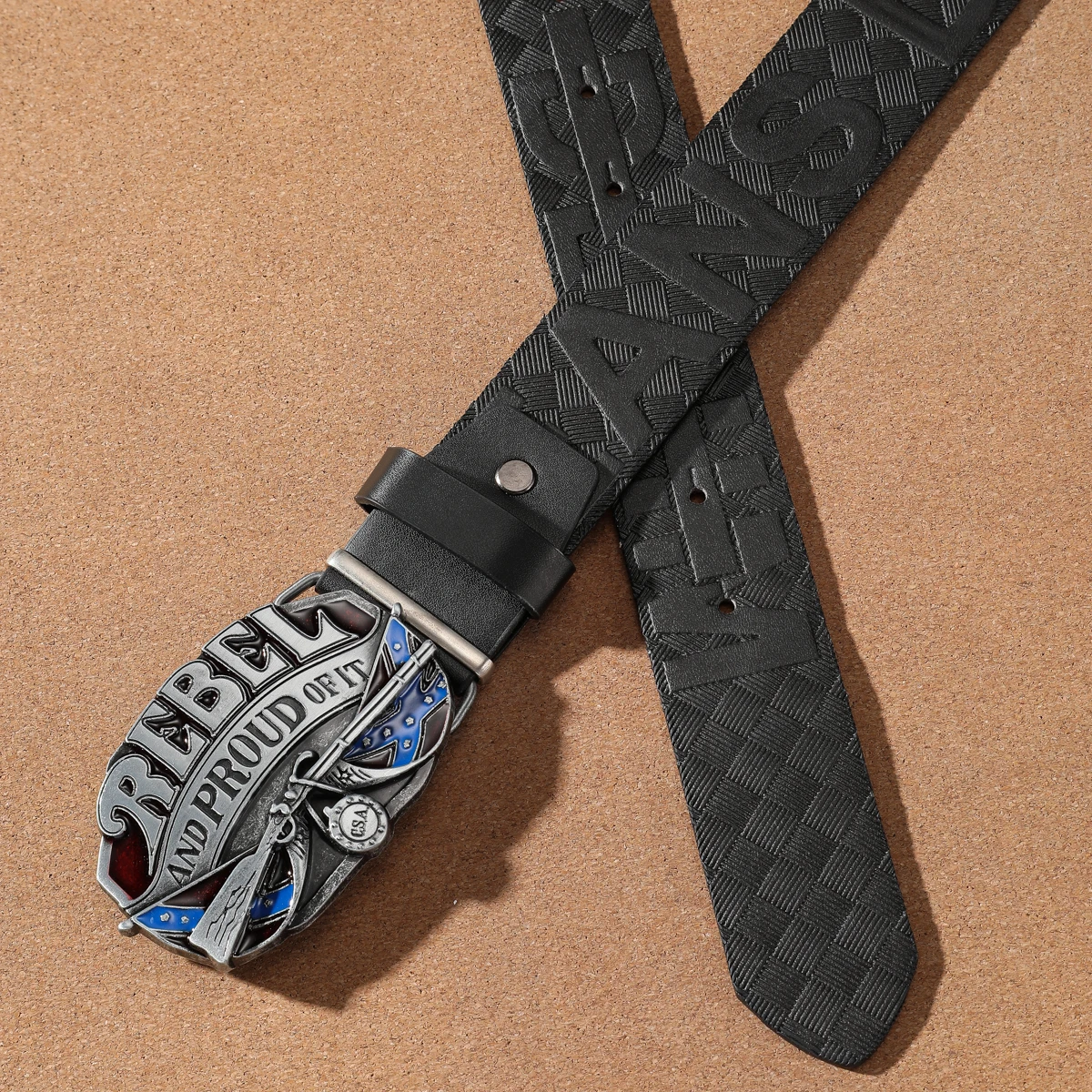 Ein lässiger, individueller und Retro-Gürtel, Kleidungsaccessoire im Western-Stil, Metallschnalle, PU-Gürtel, geeignet für Männer und Frauen. – Detail 9