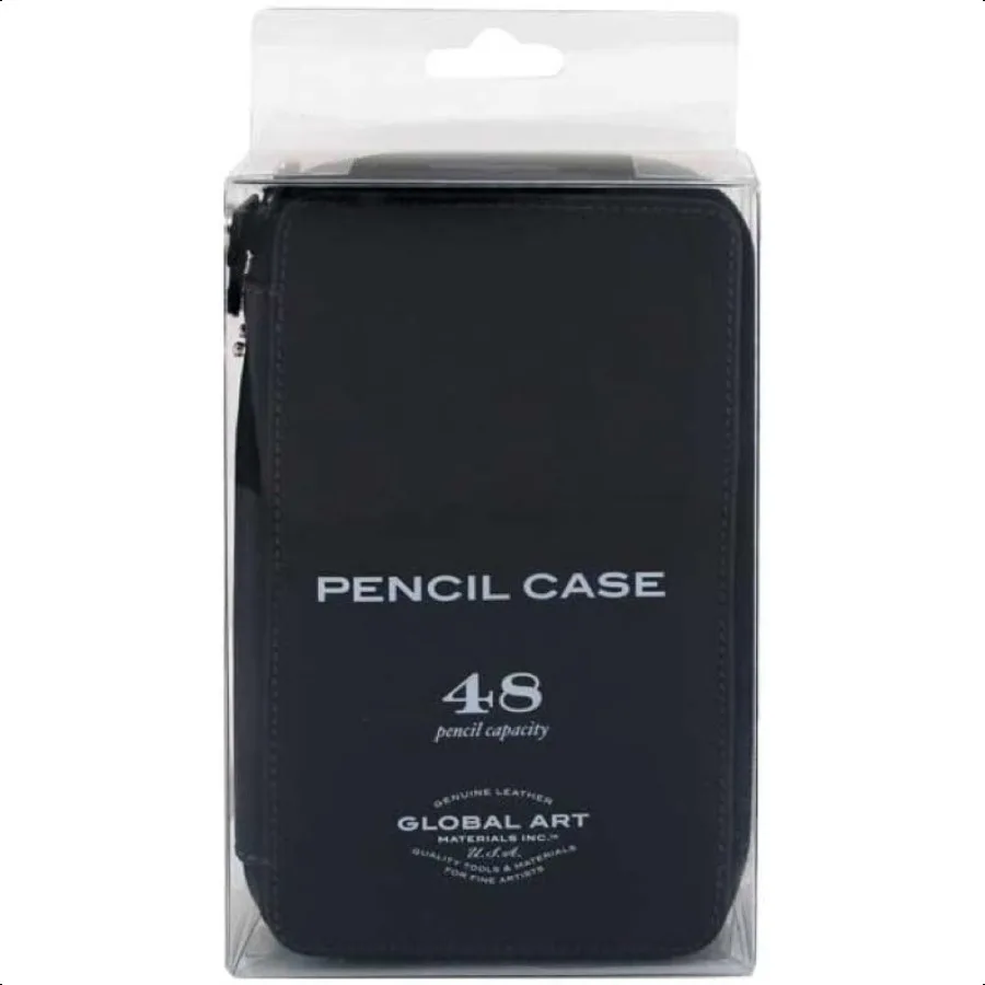 

Global Art Genuine Leather Pencil Case 48 Pencil Capacity in Black