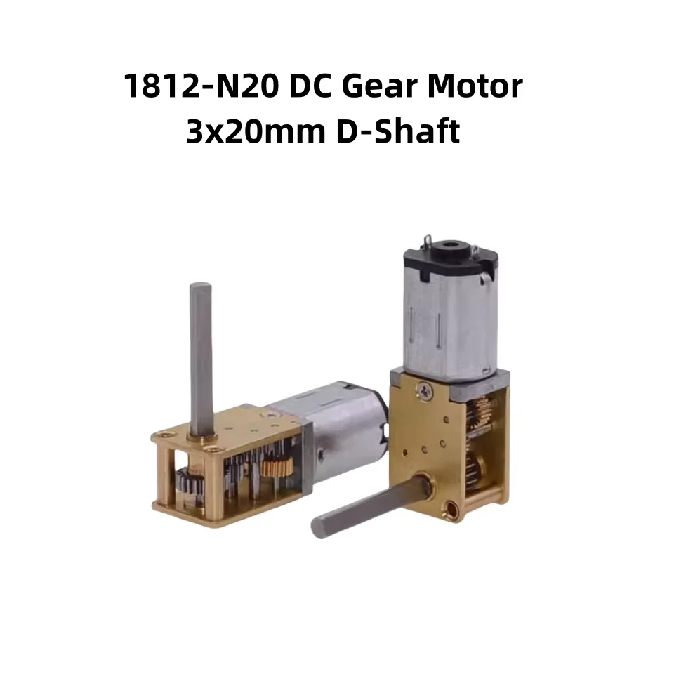 

3x20mm D-Shaft 3V5V6V12V 1812-N20 DC Worm Gear Motor Mini Self-Locking CW/CCW Electric Smart Lock DIY Model Toy Home Appliances