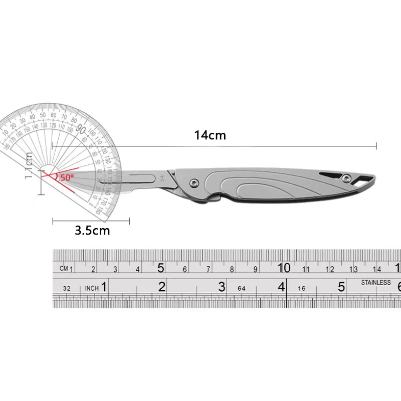 EDC Stainless Steel Surgical Knife Portable Replaceable Blade Folding Knife Multifunctional Outdoor Survival Camping Tool