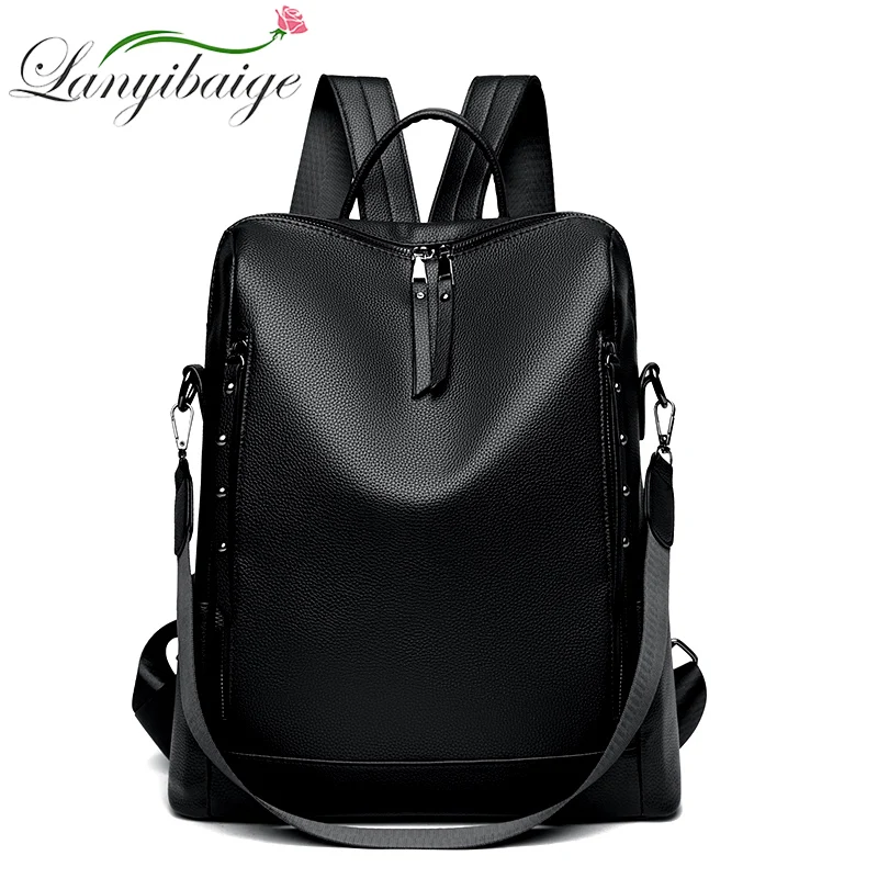 

Genuine Brand Women Leather Backpack High Quality Female Back Pack For Girls School Bags Travel Bagpack Ladies Bookbag Rucksack