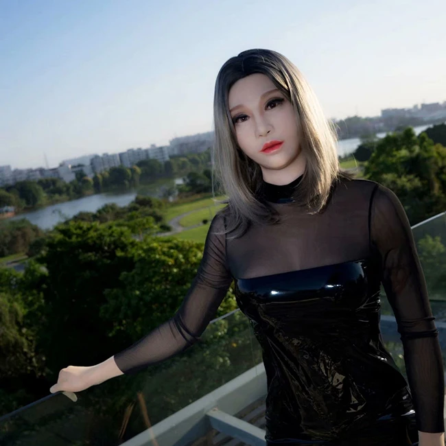 (Haene New)Silicone Full Head With Torso Female Face Kigurumi DMS  Crossdress Mask With D Cup Breast Form Crossdresser DOLL