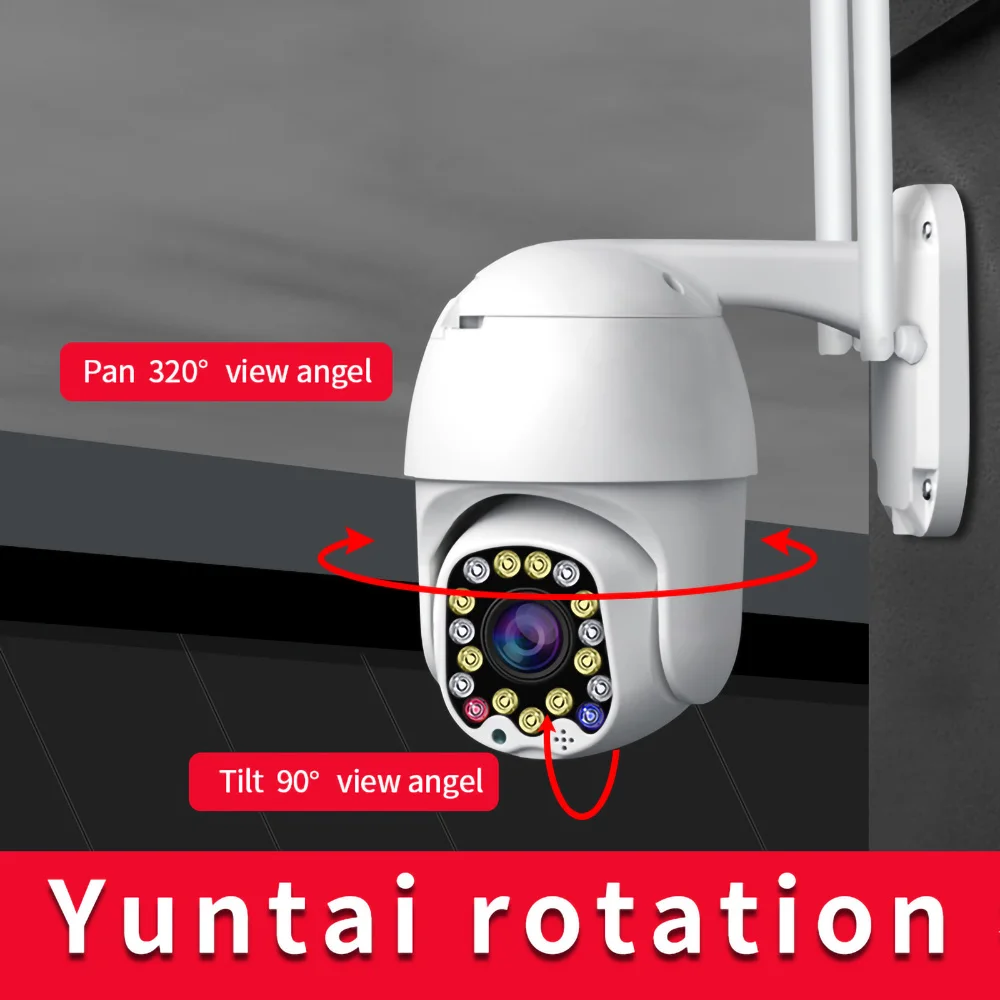 1080P wodoodporna bezprzewodowa kamera IP zewnętrzna CCTV YCC365 APP prędkość kopuła kamera WIFI do monitoringu dwa sposoby Audio