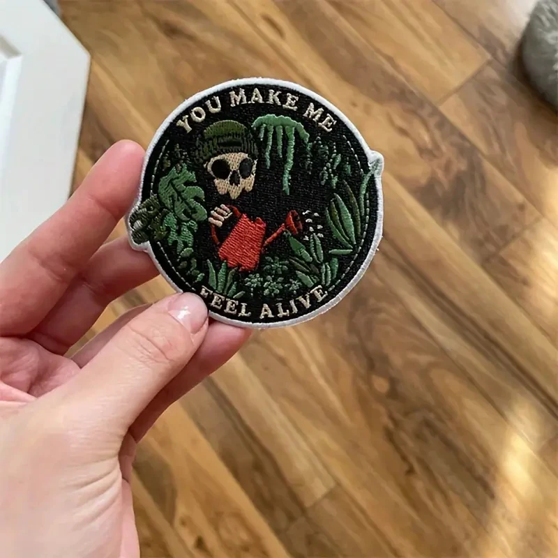 1PC You Make Me Feel Alive Embroidered Patch Emotion Inspiring Badge Gift Iron On Patches For Clothing Cap Jacket Trucker Hat