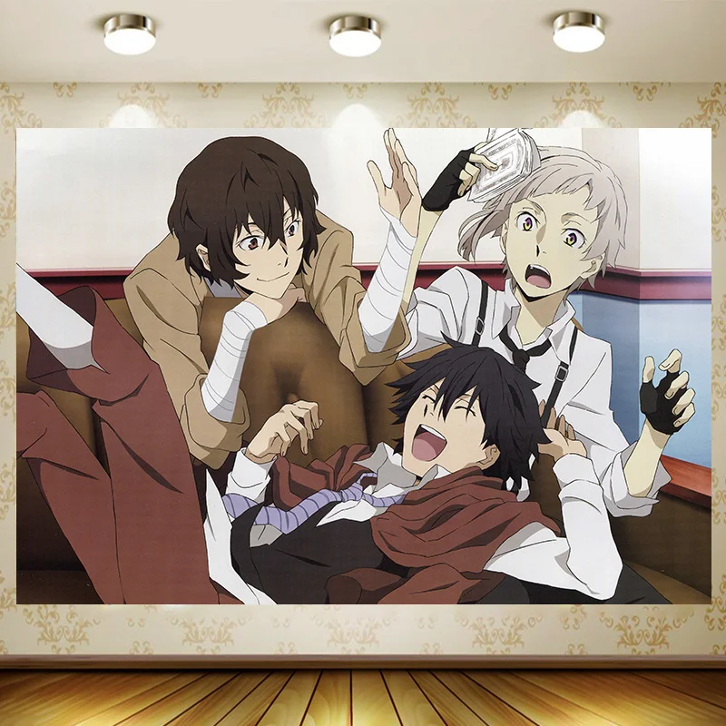 Bungo Stray Dogs Birthday Supplies Girl Party Banner Kid Cartoon Decoration Background Photography backdrop