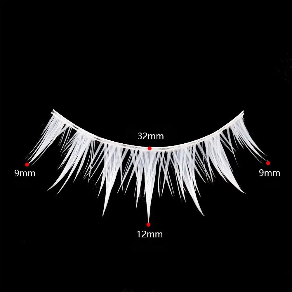 Eye Makeup Tools Halloween White Lashes Masquerade Party Reusable False Eyelashes Natural Look Anime Lashes