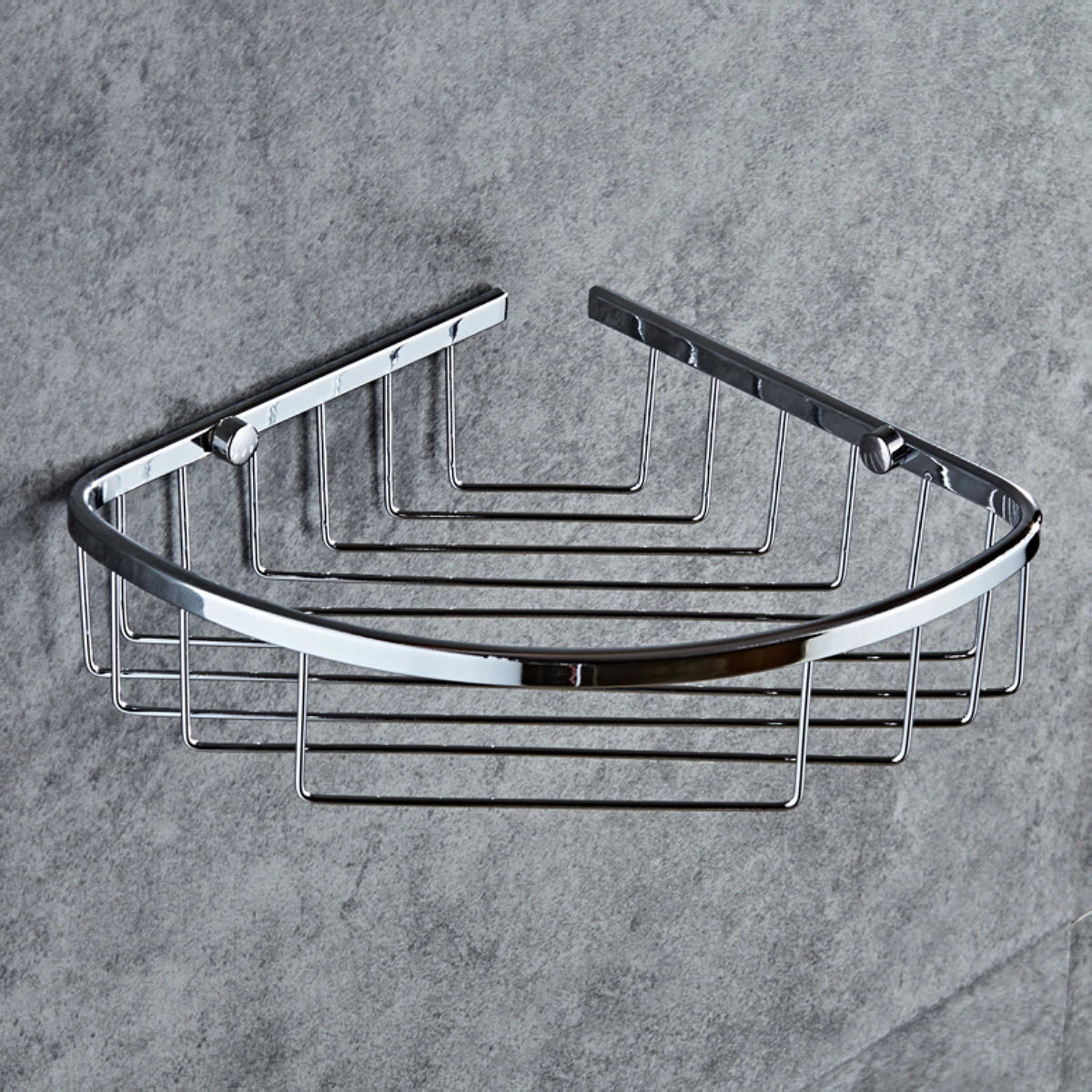 Stainless Steel Triangular Fan-Shaped Storage Rack Bathroom Hardware Pendant Mesh Basket Corner Rack Metal Bathroom Rack