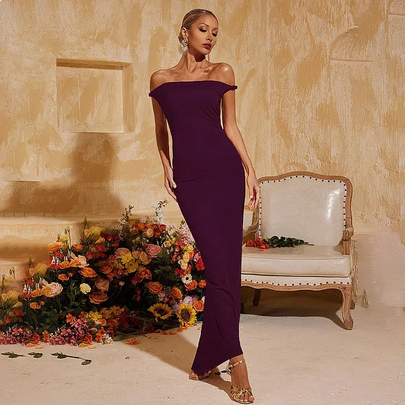 Sexy Langes Ärmelloses Rückenfreies Bodycon-Kleid Sommer-Abendkleid Passendes Set