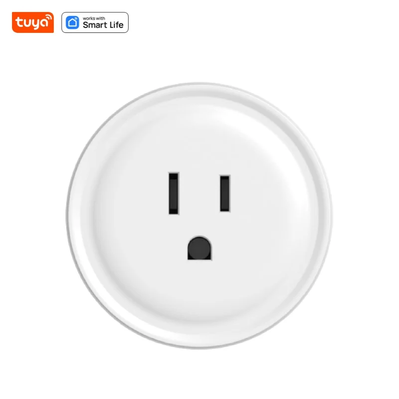 Tuya Smart Home Mini Smart Plug US Standard 10A Smart Socket Round Plug 100-130V APP Control Works with Alexa  Google Home