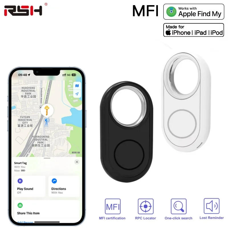 GPS Bluetooth Smart Tracker Works with Apple Find My Anti Lose Reminder Device Smart Tag Replacement Battery Privacy Protection