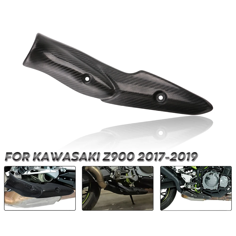 

Motorcycle Exhaust System Middle Link Pipe Carbon Fiber Heat Shield Cover Guard Anti-Scalding Shell for Kawasaki Z900