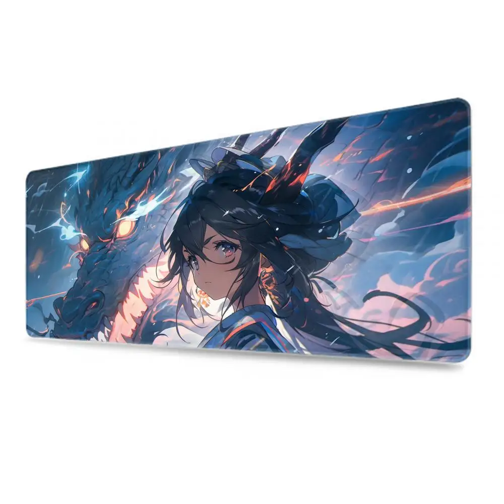 Anime Dragon Girl Mouse Pad XXL Gaming Accessories Office Gamer Keyboard Cartoon Desk Mat Non-Slip Laptop Large Rubber Mousepad