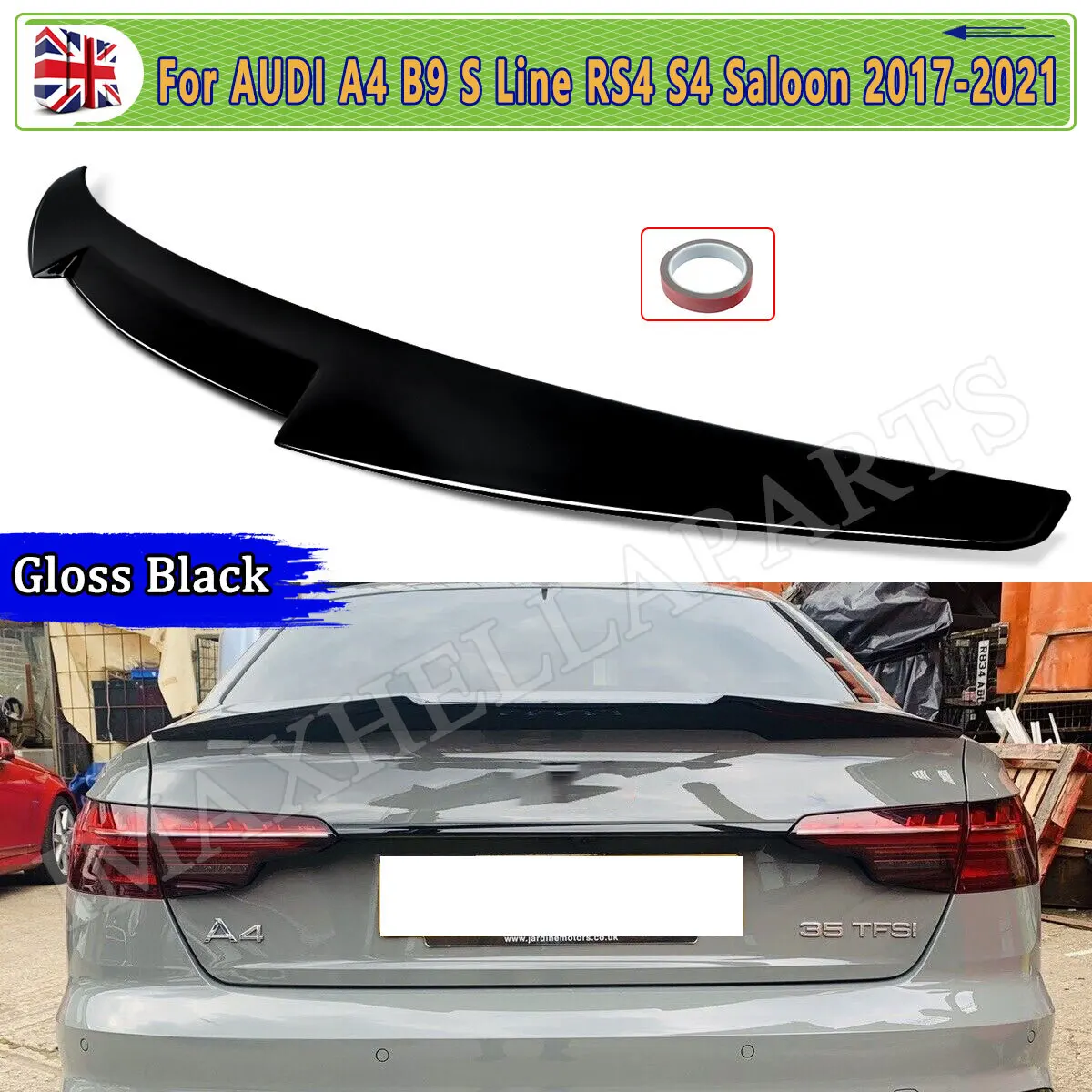 

FOR AUDI A4 GLOSSY BLACK BOOT SPOILER WING B9 S LINE 8W S4 Estate 2017 2018 2019 2020 2021 REAR TRUNK Roof LIP Car Accessories