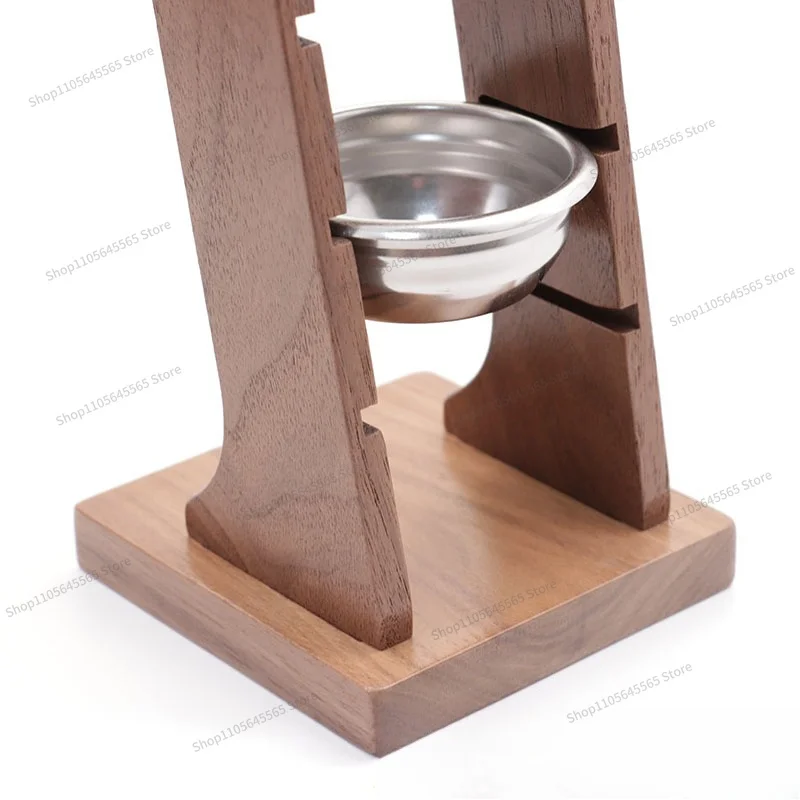 For Black Walnut Solid Wood Coffee Powder Bowl Filter Storage Rack Desktop Shelf Suitable for 51/53/58