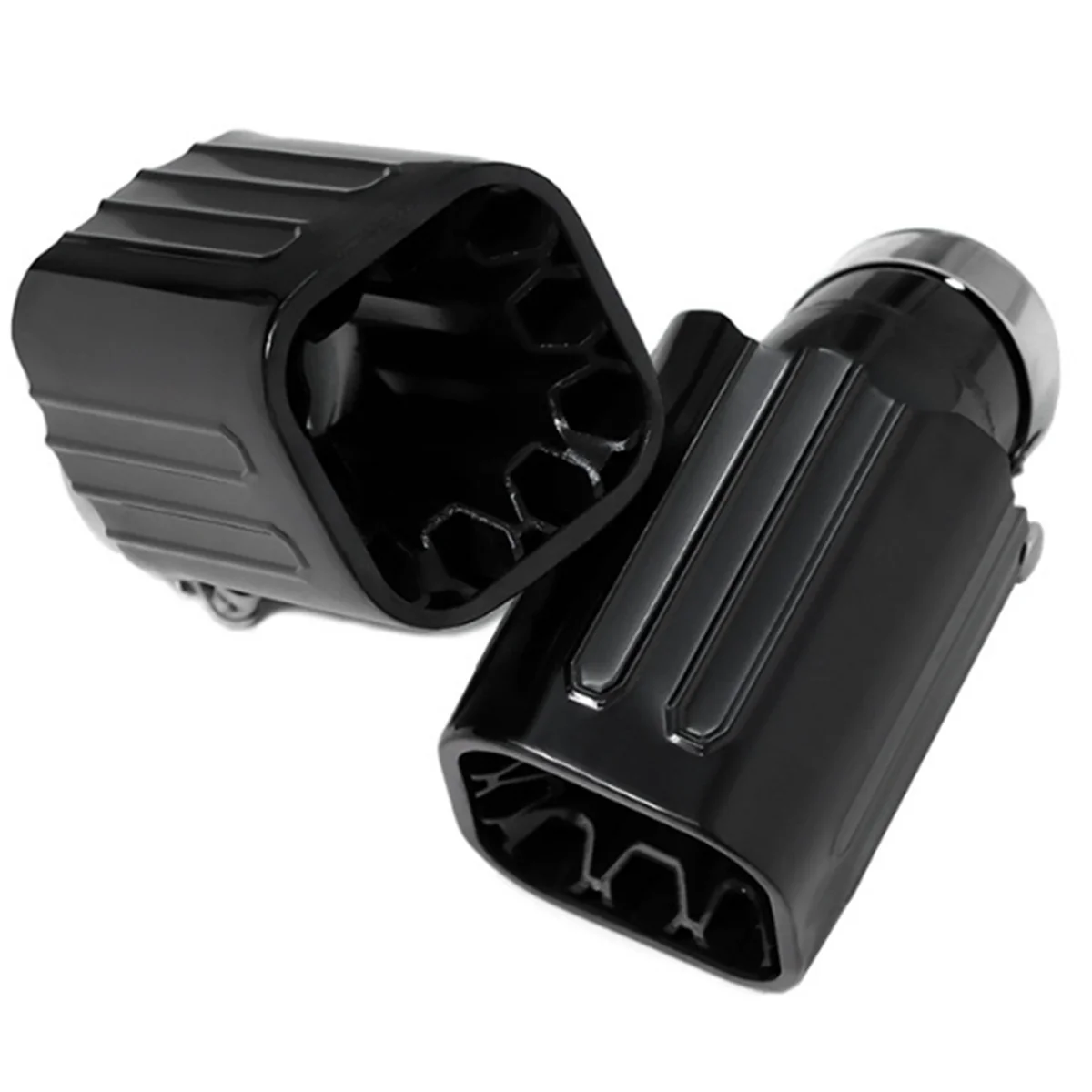 Exhaust Tip Tailpipe Stainless Steel Square Muffler Tip Nozzle for Land Rover Defender 90 110 L663 Diesel Version -T45C