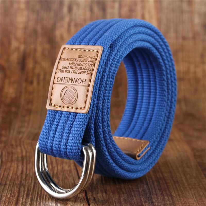 Nieuwe heren en dames Koreaanse versie 16 kleuren dubbele lus gesp canvas riem 43 inch casual broek canvas riem jeugd broek riem