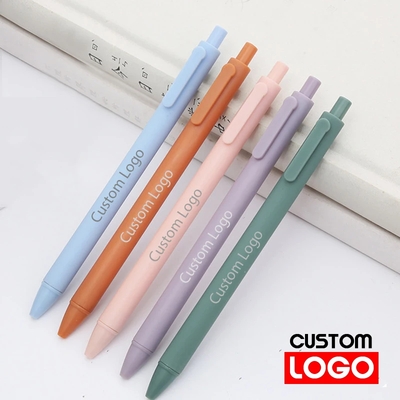 

Push-type Simple Gel Pen Student Exam Study Office Press Pen Custom LOGO Lettering Engraved Name Gift Pen - D00002