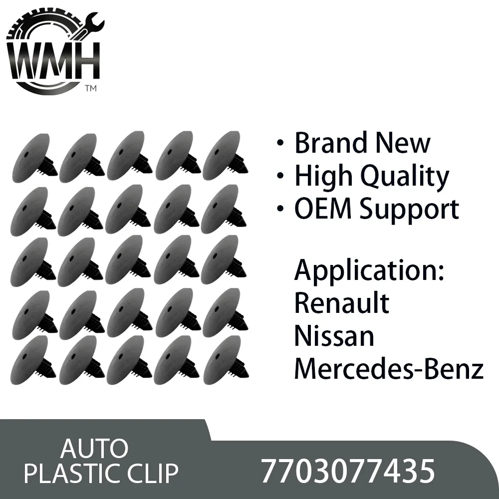 25pcs Auto Plastic Clip 7703077435 Wheel Arch Lining Trim  Bumper Clips Fastener For Renault Nissan Mercedes-Benz