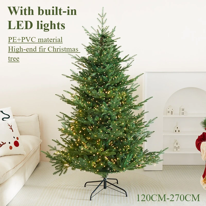 

Artificial Christmas Tree PE+PVC Material with Built-in LED Lights Christmas Tree 1.2M-2.7M Christmas Decoration Home Decoration