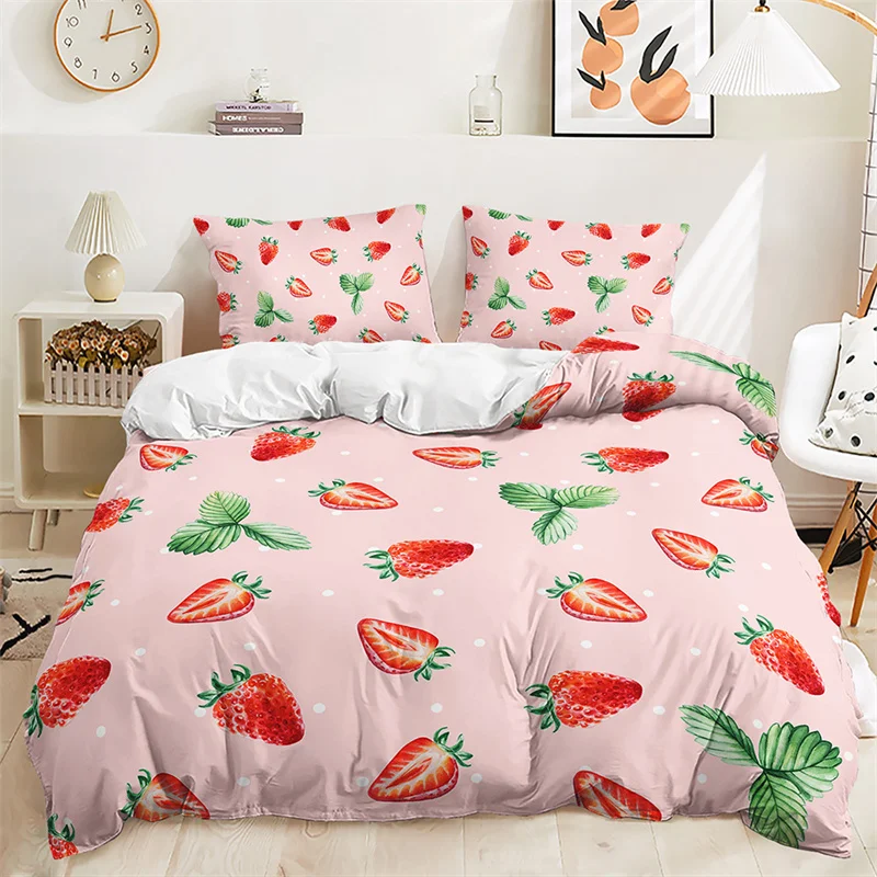 Home Textile Luxury 3D Fruit Pear Print 2/3Pcs Kids Adult Duvet Cover Pillowcase Bedding Set Single Queen and King AU/EU/US Size