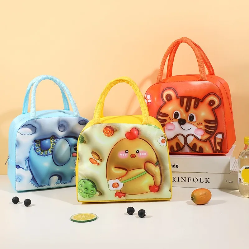 

Thickened Aluminum Foil Lunch Bag Cartoon Portable Insulated Lunch Box Bag Children Cute Meal Box Bag Family Storage Organizer